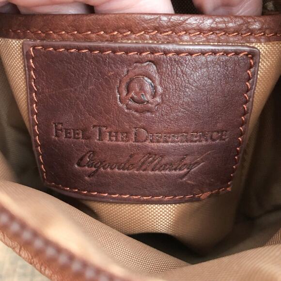 Osgoode Marley Crossbody Bag Leather Fringe Detail Exterior Zipper Pockets Brown - Picture 10 of 16